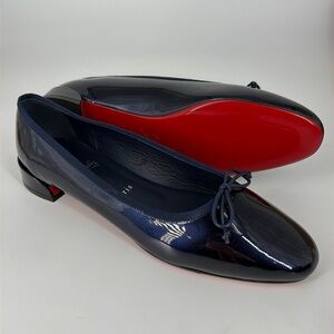 Christian Louboutin 40.5 Sweetie jane ballet ballerina patent blue flats E964
